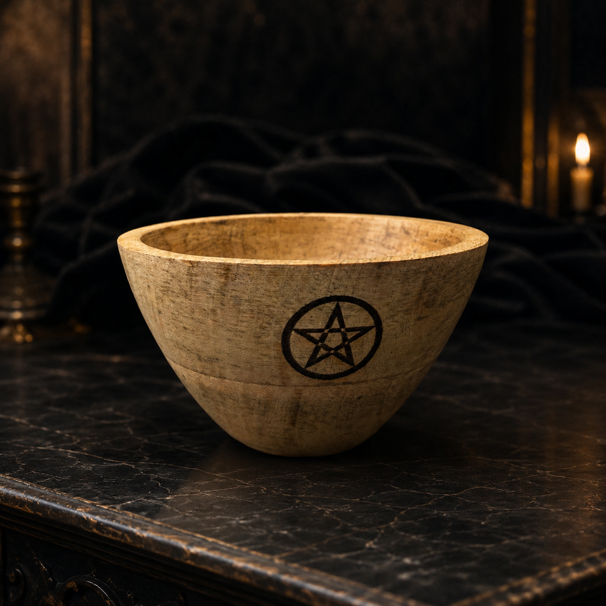 Bol rituel en bois - Pentacle