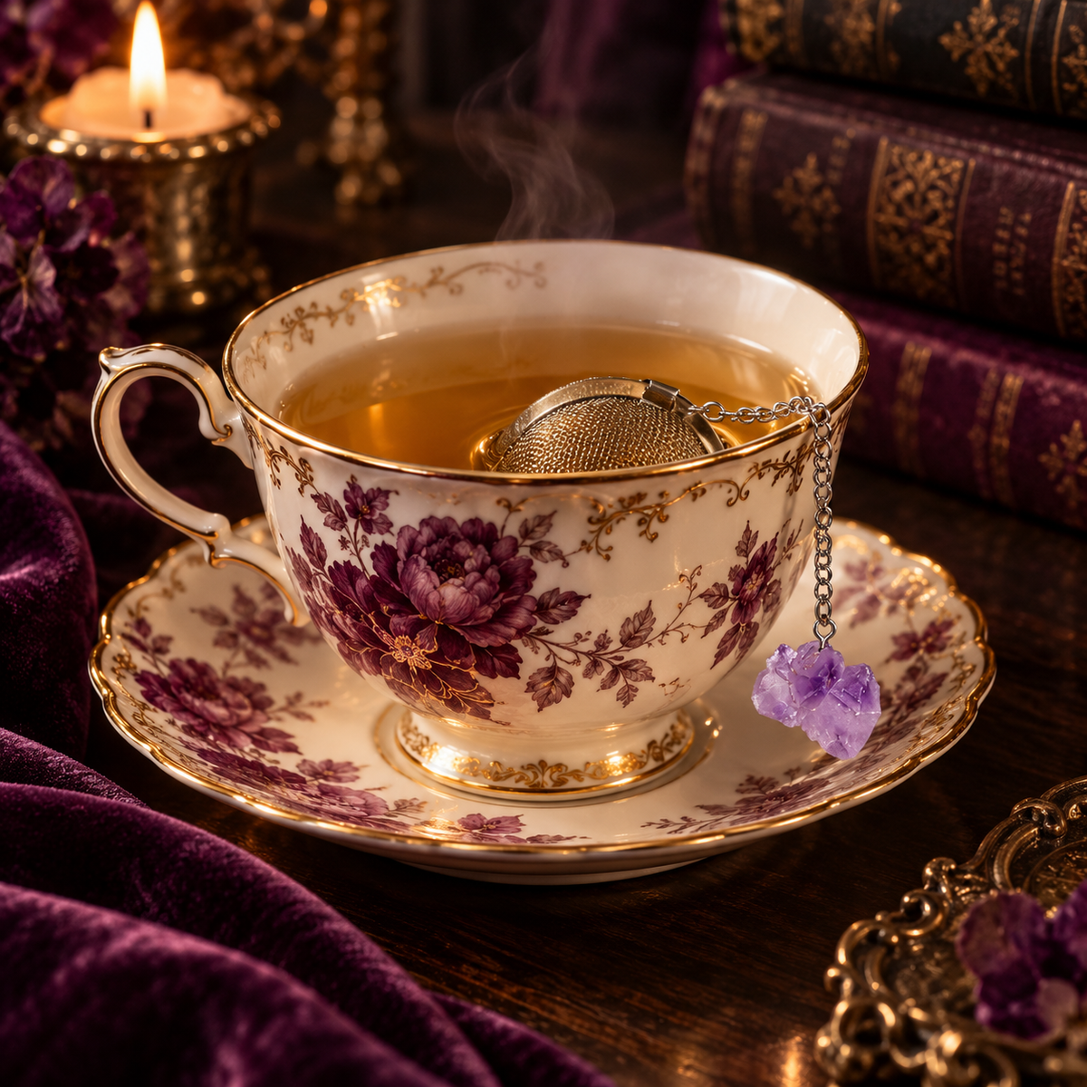 Infuseur à thé en améthyste brute