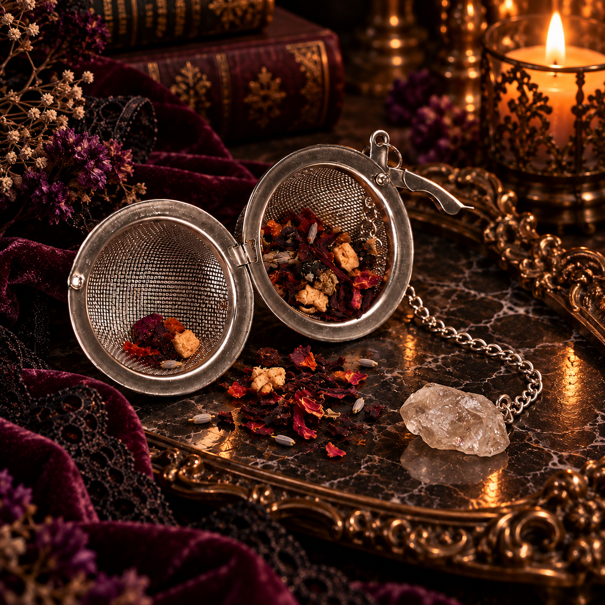 Infuseur à thé en quartz fumé brut
