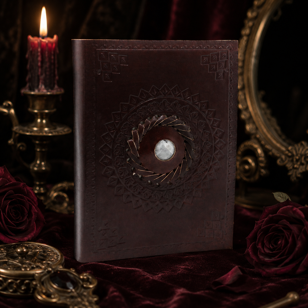 Carnet en cuir Pierre de Lune - 200 pages