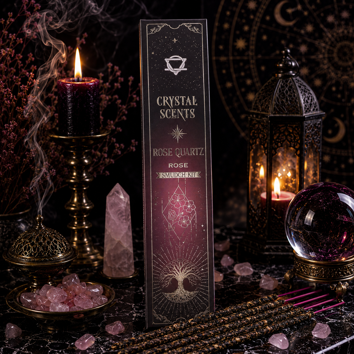 Encens Crystal Scents Rose & Quartz rose
