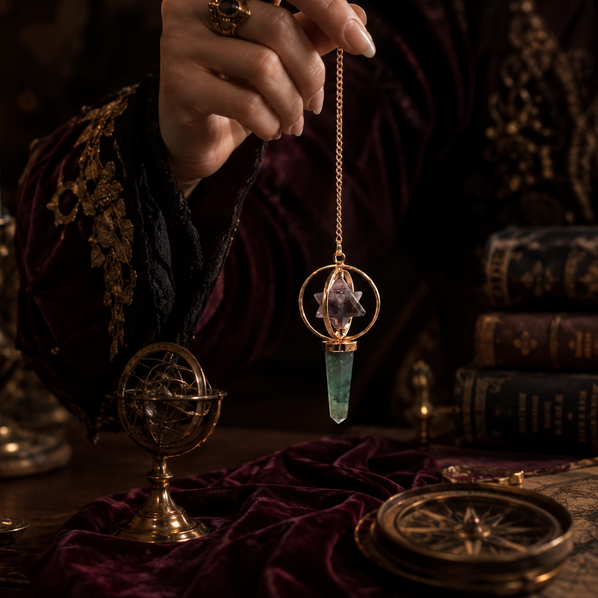 Pendule Alchimiste - Cuivre, Améthyste & Labradorite