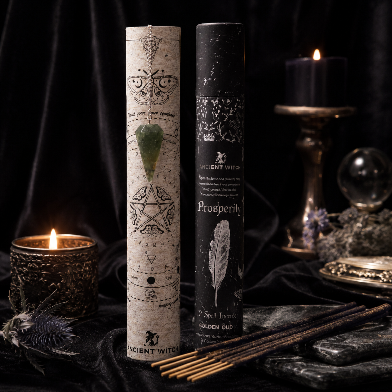 Encens rituel Golden Oud & pendule en aventurine